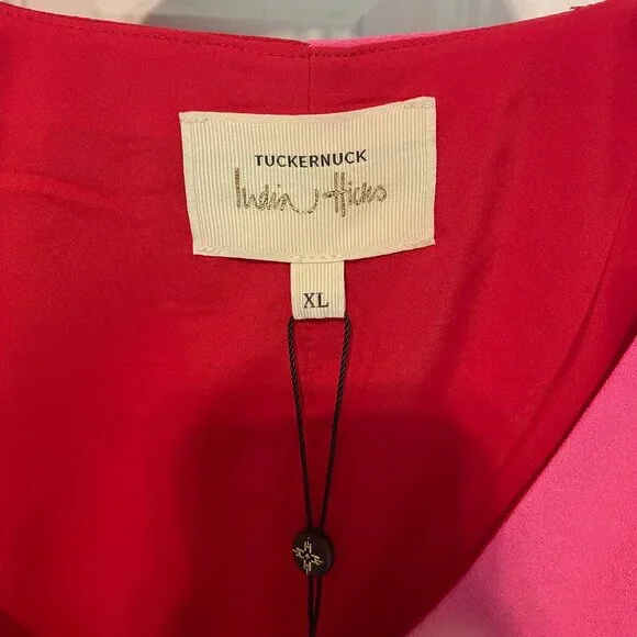 Tuckernuck Scarlet and Hot Pink Madame G Caftan XL - Picture 8 of 9